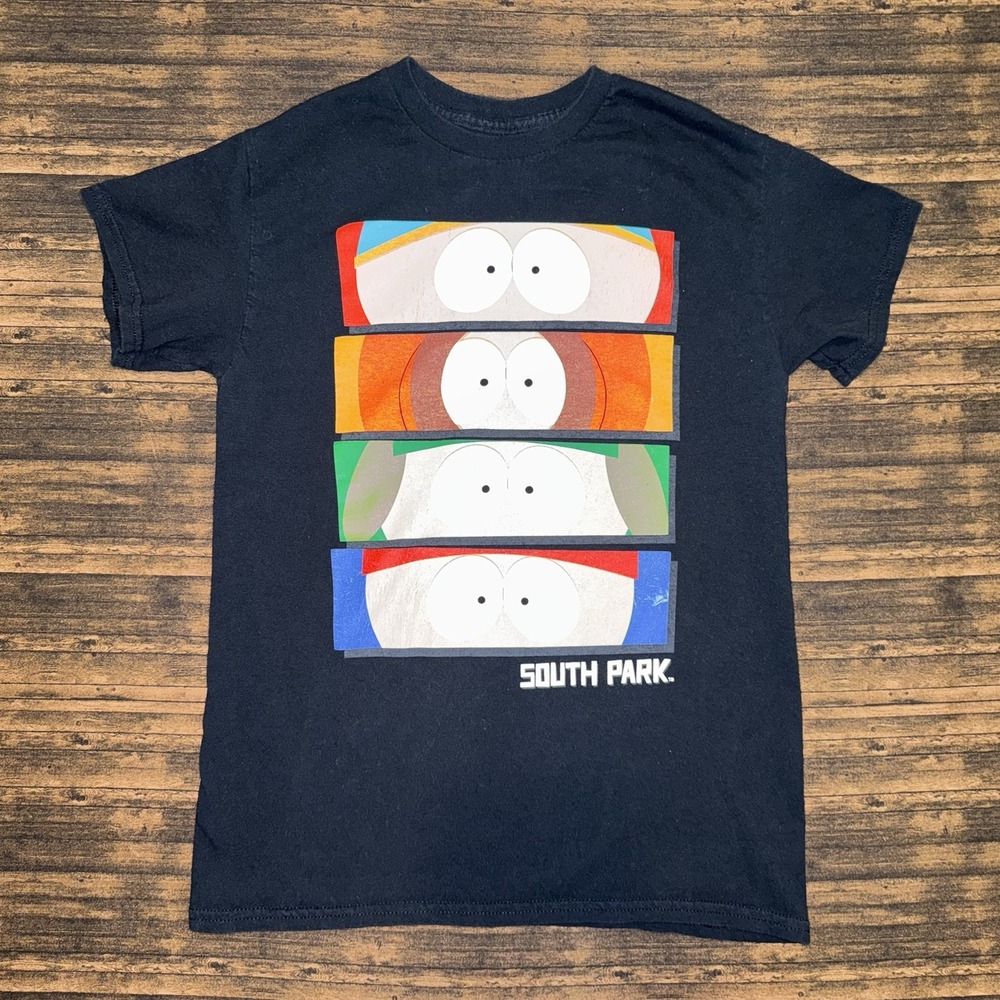 South Park T Shirt Mens S Small Black Graphic Print Crew Neck Tee